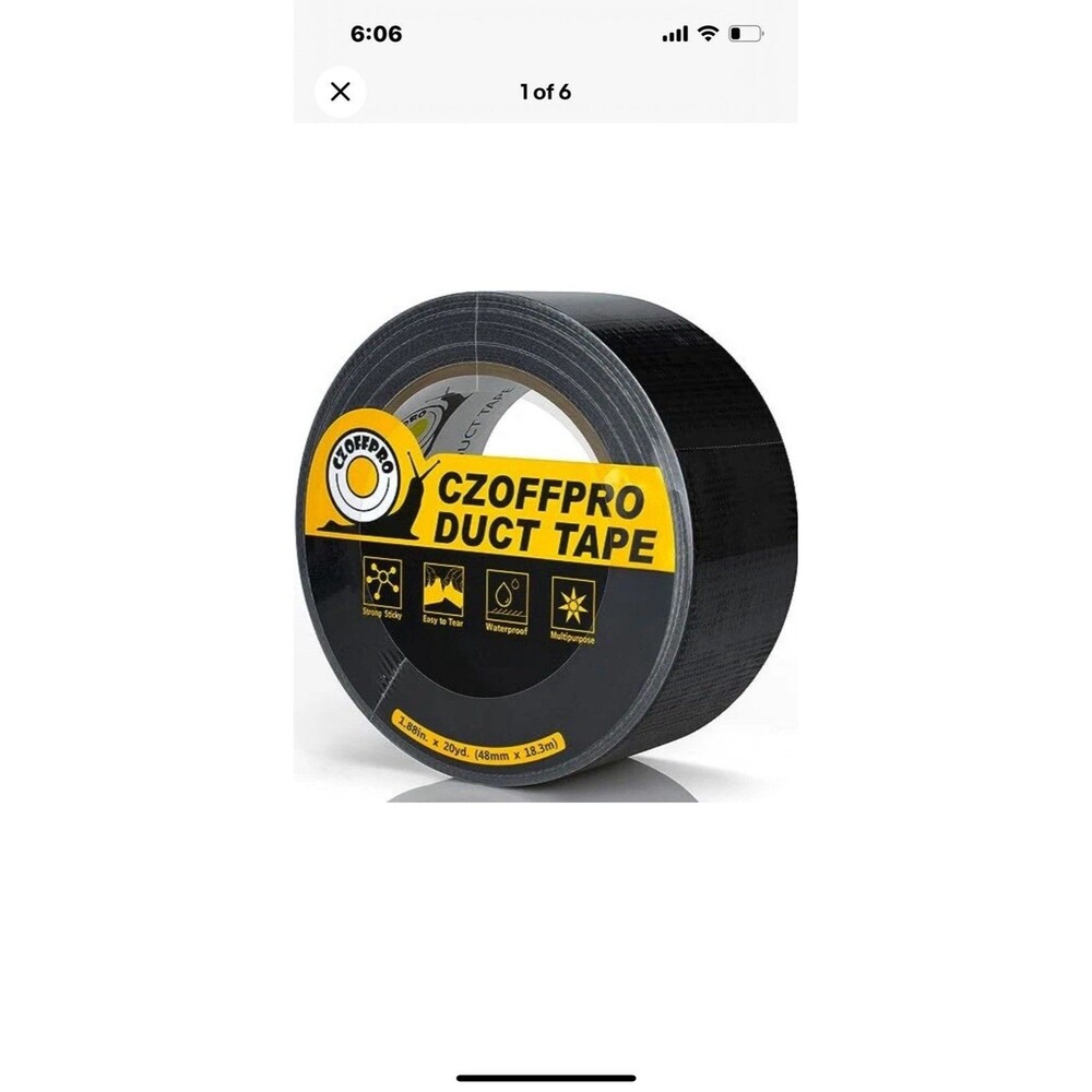 Duct Tape Heavy Duty - Ultra Strong Colored Duct Tape with Single Roll Black
